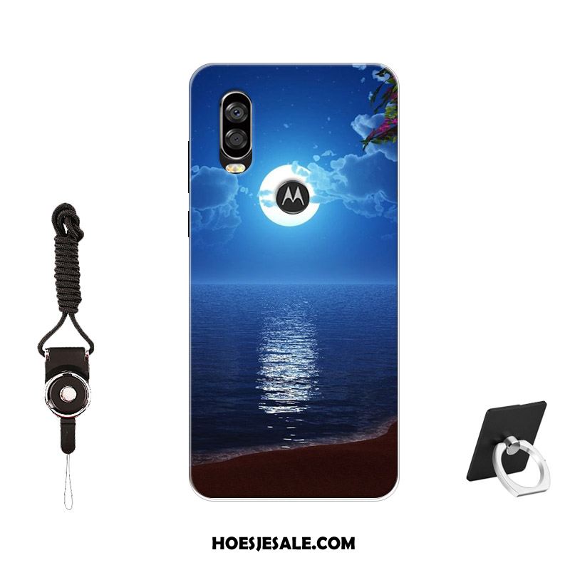 Motorola One Vision Hoesje Blauw Hoes Antislip Tempereren Siliconen Kopen