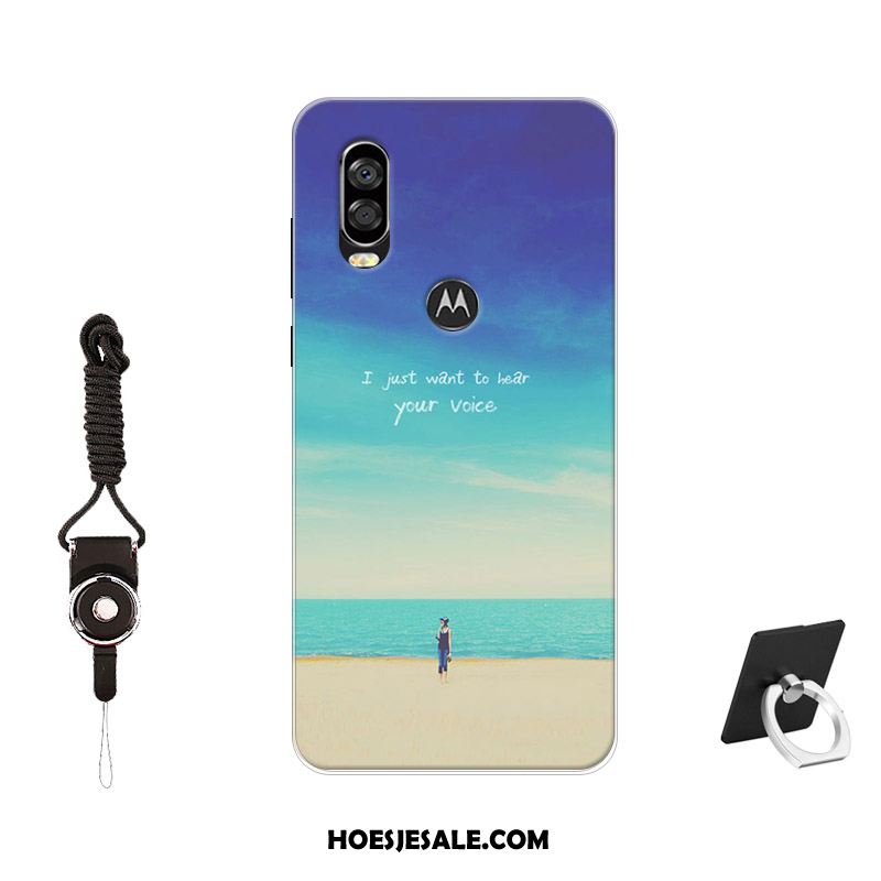 Motorola One Vision Hoesje Blauw Hoes Antislip Tempereren Siliconen Kopen