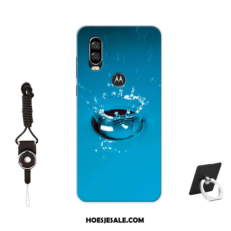 Motorola One Vision Hoesje Blauw Hoes Antislip Tempereren Siliconen Kopen