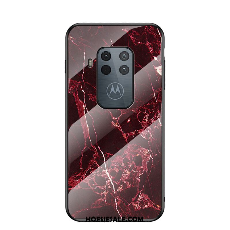 Motorola One Zoom Hoesje Bescherming Net Red Anti-fall All Inclusive Blauw Goedkoop