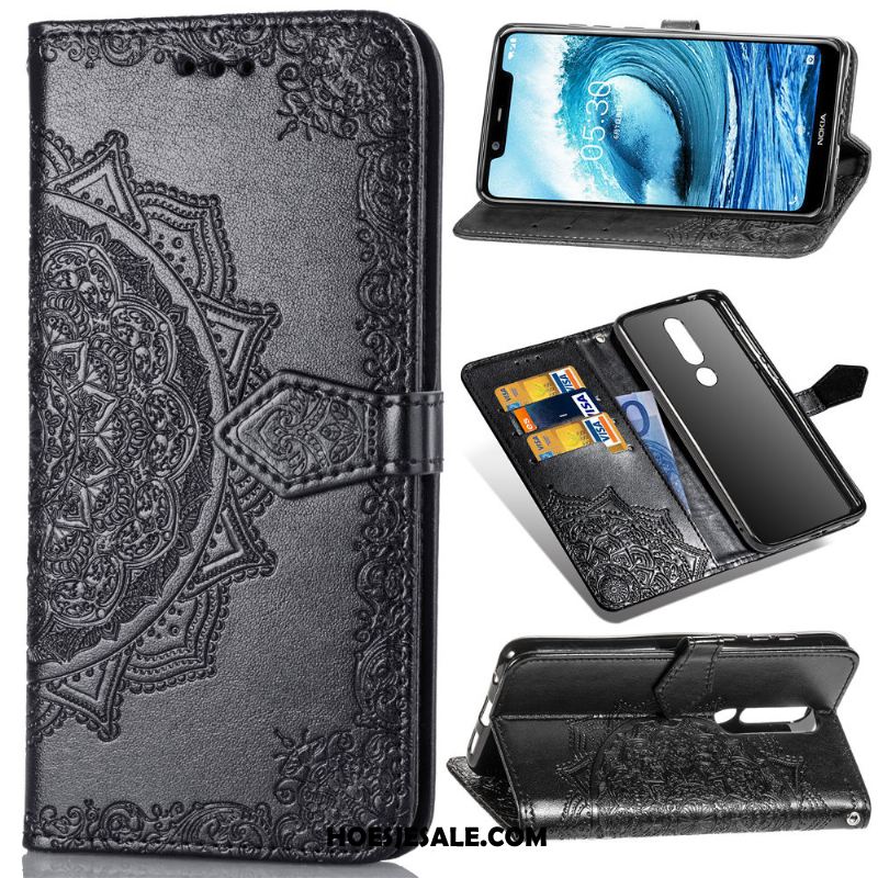 Nokia 3.1 Plus Hoesje Effen Kleur Kunstleer Folio Leren Etui Hoes Korting