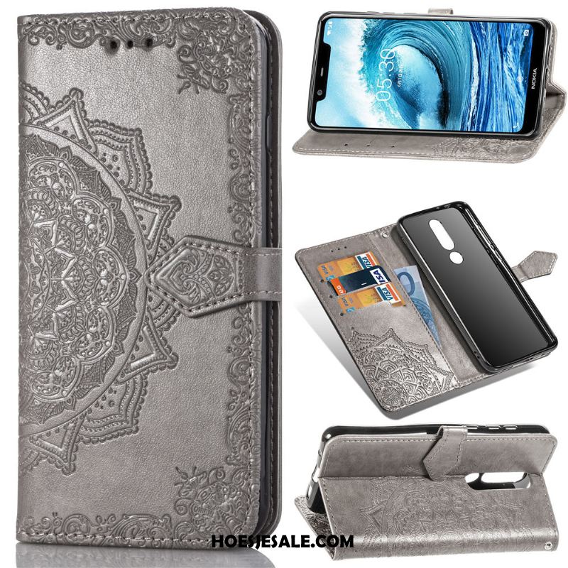 Nokia 3.1 Plus Hoesje Effen Kleur Kunstleer Folio Leren Etui Hoes Korting