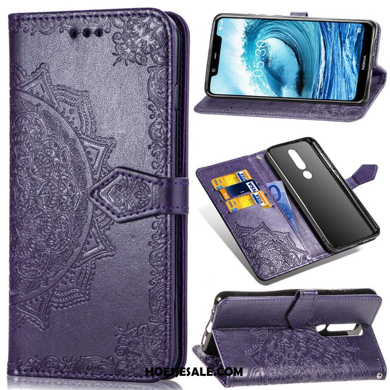 Nokia 3.1 Plus Hoesje Effen Kleur Kunstleer Folio Leren Etui Hoes Korting