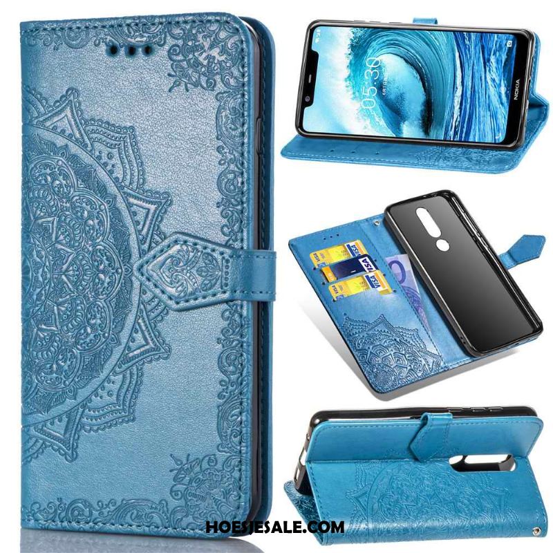 Nokia 3.1 Plus Hoesje Effen Kleur Kunstleer Folio Leren Etui Hoes Korting