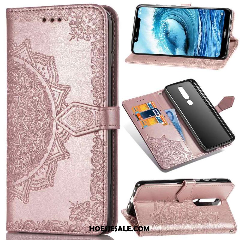 Nokia 3.1 Plus Hoesje Effen Kleur Kunstleer Folio Leren Etui Hoes Korting