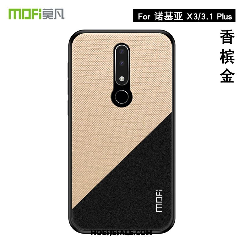 Nokia 3.1 Plus Hoesje Patroon Goud Anti-fall Hemming Doek Online