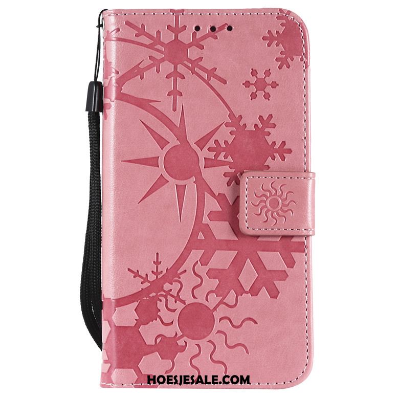 Nokia 3.2 Hoesje Leren Etui Hoes Folio Rose Goud Portemonnee Goedkoop