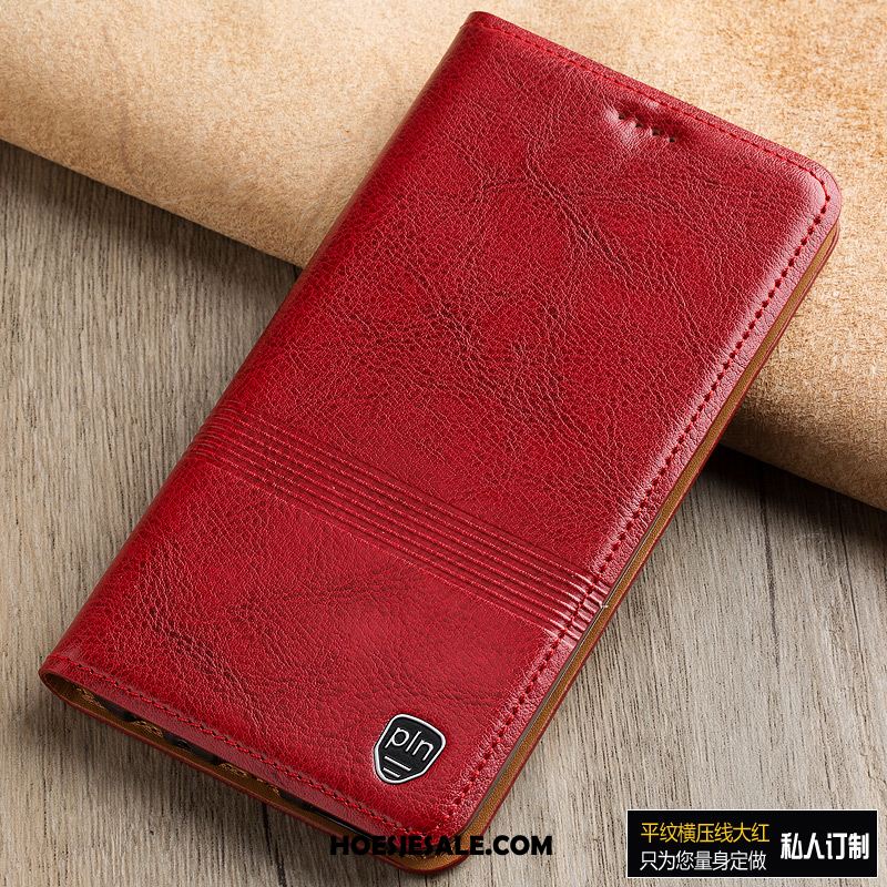 Nokia 4.2 Hoesje Folio Rood Bescherming Anti-fall Echt Leer Sale