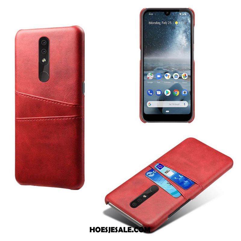 Nokia 4.2 Hoesje Mobiele Telefoon Anti-fall Leren Etui Bescherming Oranje Winkel