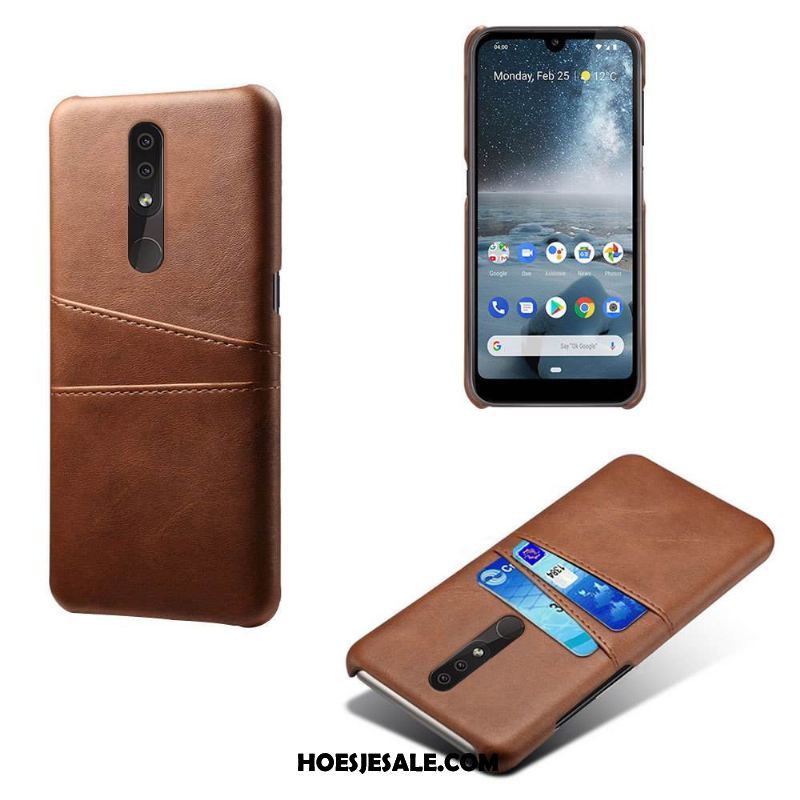 Nokia 4.2 Hoesje Mobiele Telefoon Anti-fall Leren Etui Bescherming Oranje Winkel