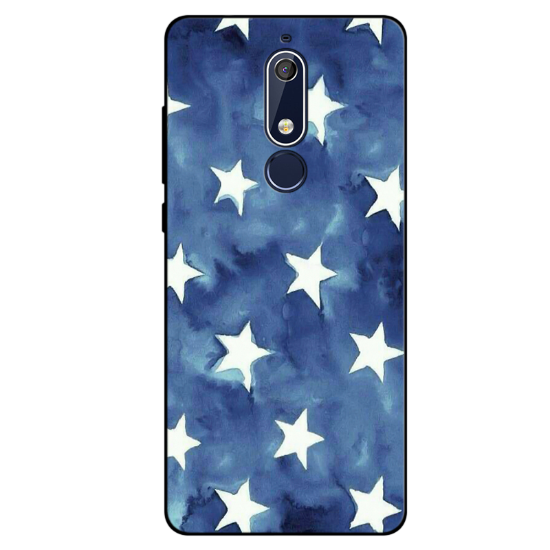 Nokia 5.1 Hoesje Blauw Spotprent Siliconen All Inclusive Zwart Sale