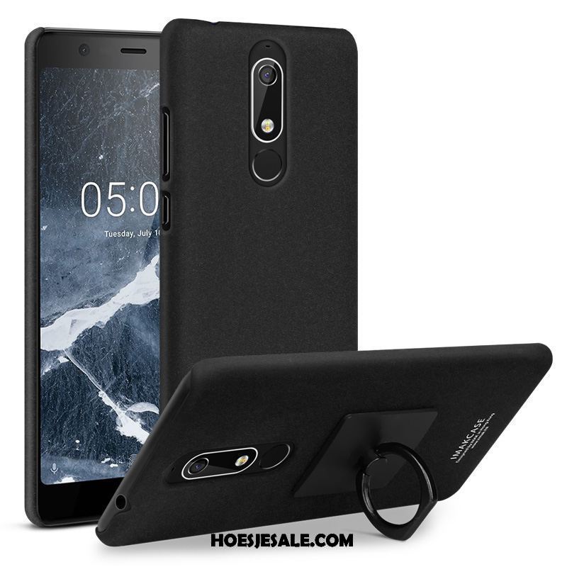 Nokia 5.1 Hoesje Hard Blauw Ondersteuning Schrobben Klittenband Online