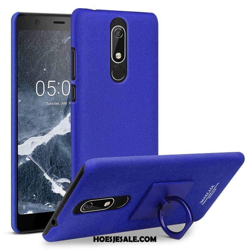 Nokia 5.1 Hoesje Hard Blauw Ondersteuning Schrobben Klittenband Online