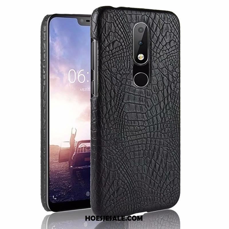 Nokia 5.1 Plus Hoesje Bescherming Leren Etui Mobiele Telefoon Leer Krokodillenleer