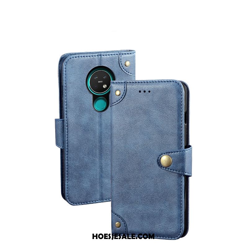 Nokia 5.3 Hoesje Folio Portemonnee Hoes Mobiele Telefoon Blauw Korting