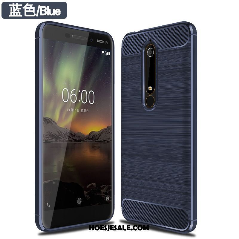 Nokia 6.1 Hoesje Anti-fall Mobiele Telefoon Siliconen Hoes Zwart Sale