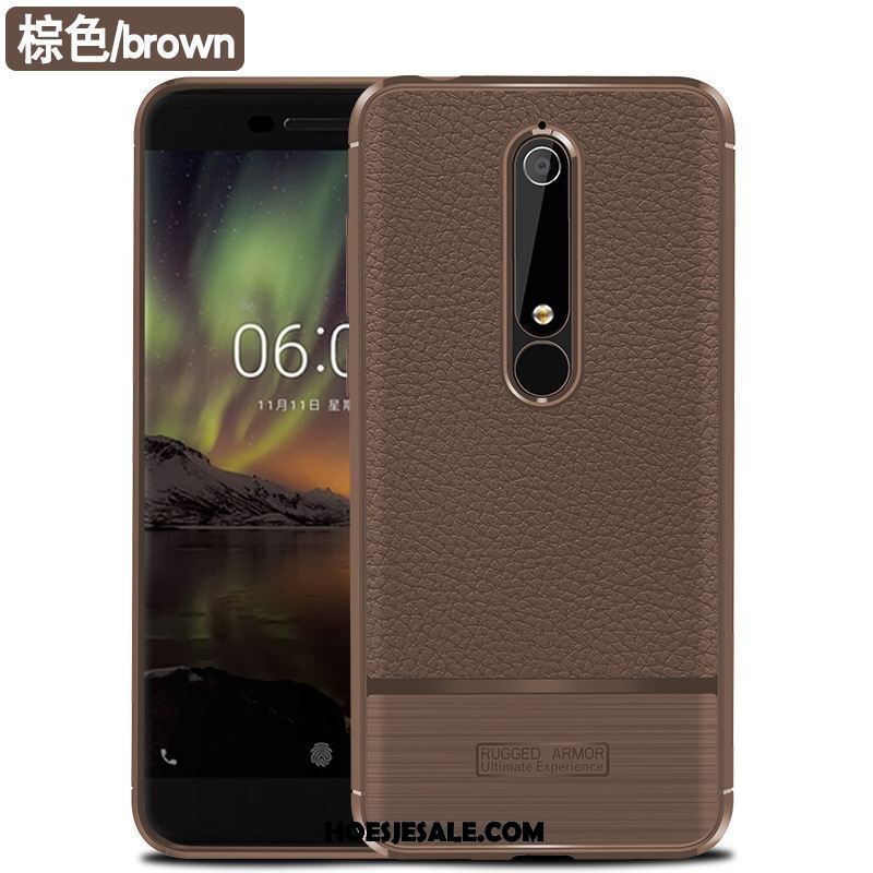 Nokia 6.1 Hoesje Grijs Patroon Mobiele Telefoon Fiber Anti-fall Korting