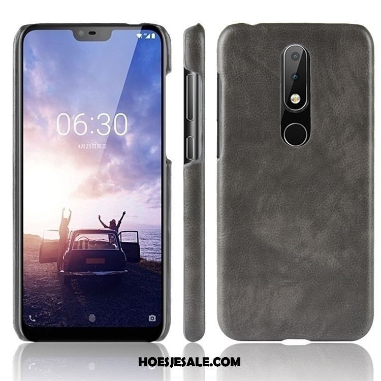 Nokia 6.1 Hoesje Leer Mobiele Telefoon Zwart Trend Bescherming Online