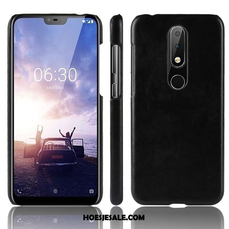 Nokia 6.1 Hoesje Leer Mobiele Telefoon Zwart Trend Bescherming Online