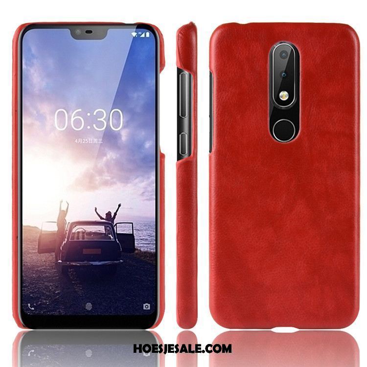 Nokia 6.1 Hoesje Leer Mobiele Telefoon Zwart Trend Bescherming Online