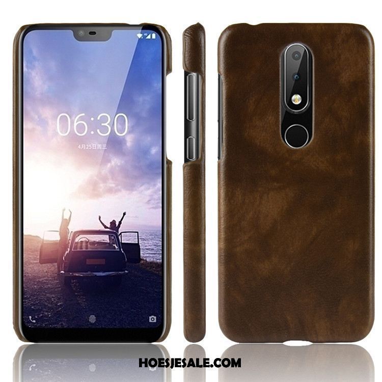 Nokia 6.1 Hoesje Leer Mobiele Telefoon Zwart Trend Bescherming Online