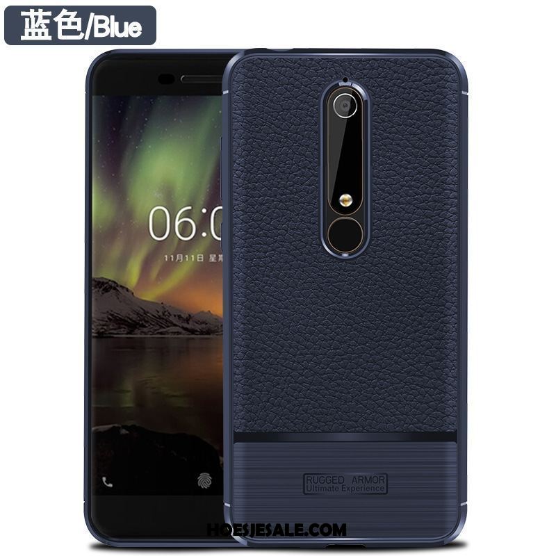 Nokia 6.1 Hoesje Mobiele Telefoon Blauw Patroon Fiber Anti-fall Online