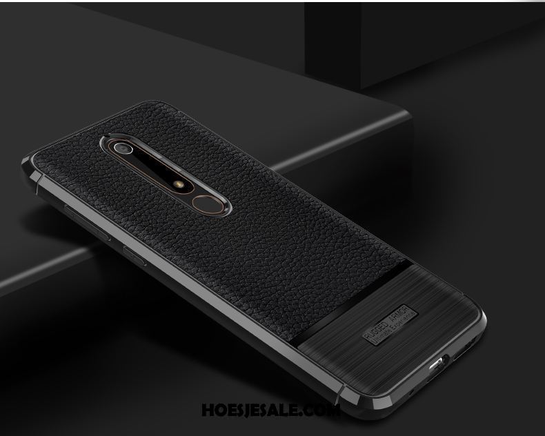 Nokia 6.1 Hoesje Patroon Zijde Diepe Kleur Zacht Fiber Sale