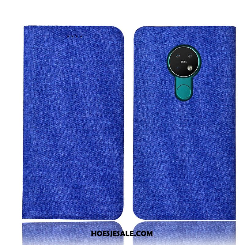 Nokia 6.2 Hoesje Bescherming Blauw Hoes Anti-fall Echt Leer Kopen