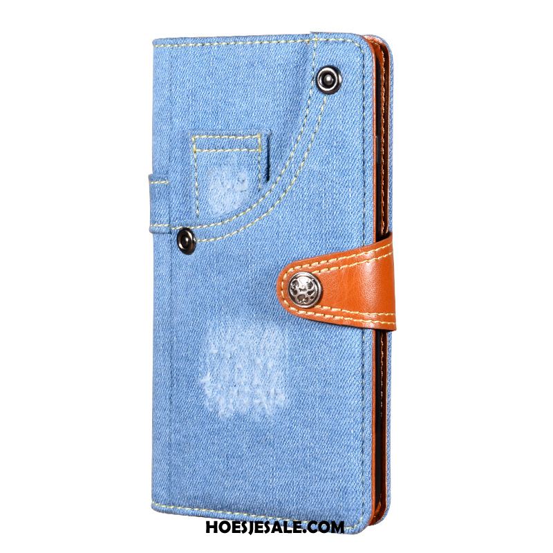 Nokia 6.2 Hoesje Denim Donkerblauw Nieuw Folio Leren Etui Sale