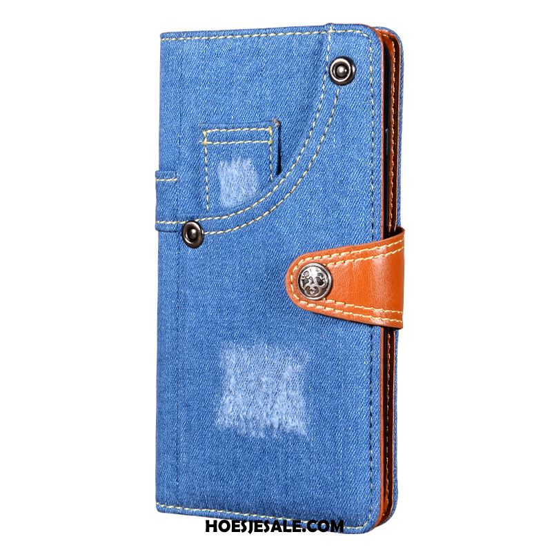 Nokia 6.2 Hoesje Denim Donkerblauw Nieuw Folio Leren Etui Sale