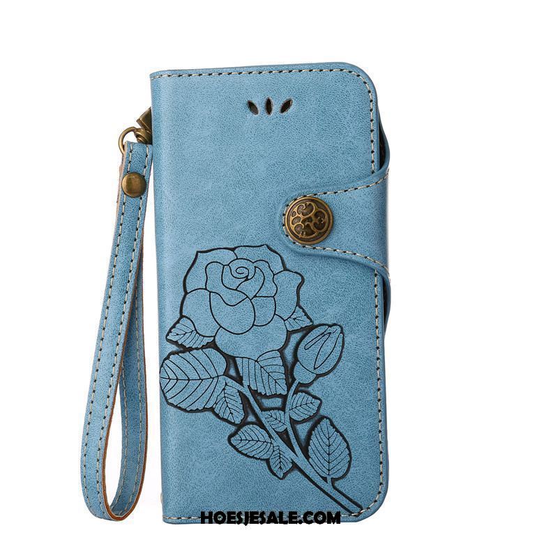 Nokia 6 Hoesje Anti-fall Blauw Leren Etui All Inclusive Zacht Sale