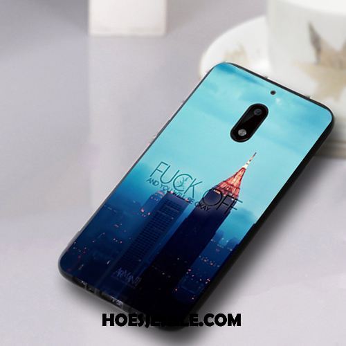 Nokia 6 Hoesje Blauw Siliconen Zacht Schrobben Hoes Goedkoop