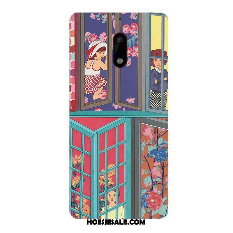 Nokia 6 Hoesje Hoes Bloemen All Inclusive Rood Hard Online