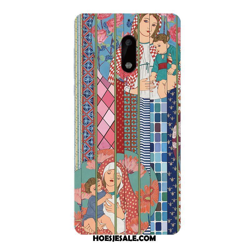 Nokia 6 Hoesje Hoes Bloemen All Inclusive Rood Hard Online