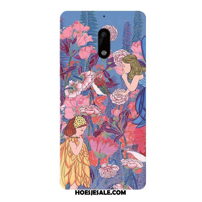 Nokia 6 Hoesje Hoes Bloemen All Inclusive Rood Hard Online