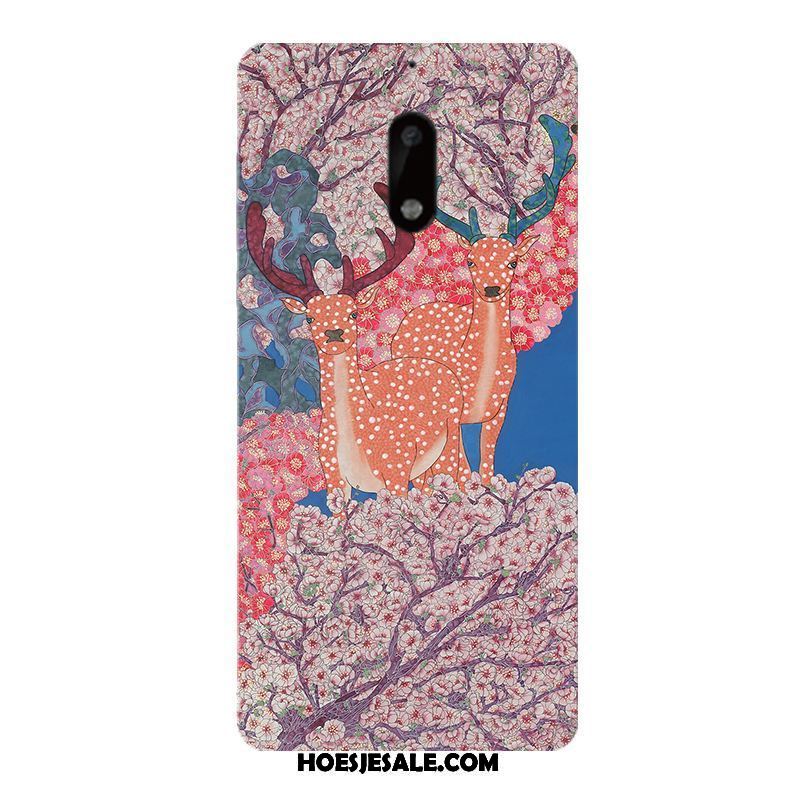 Nokia 6 Hoesje Hoes Bloemen All Inclusive Rood Hard Online