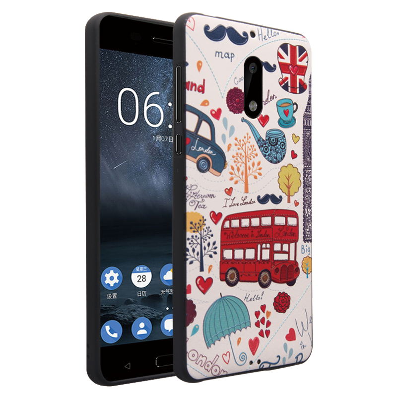 Nokia 6 Hoesje Hoes Spotprent Anti-fall Zacht Trend Online