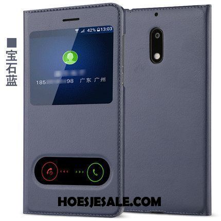 Nokia 6 Hoesje Leren Etui Folio Bescherming Rose Goud Hoes Sale