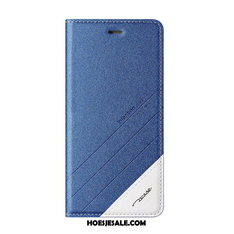 Nokia 6 Hoesje Mobiele Telefoon Hoes Bescherming Blauw Leren Etui Goedkoop