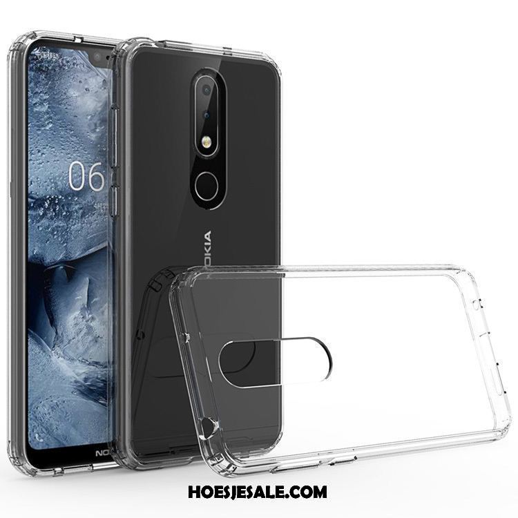 Nokia 7.1 Hoesje Anti-fall Omlijsting Bescherming Zwart Hoes Korting