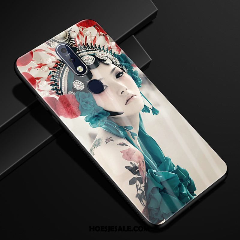 Nokia 7.1 Hoesje Hoes Mobiele Telefoon Rood Glas Gazen Korting