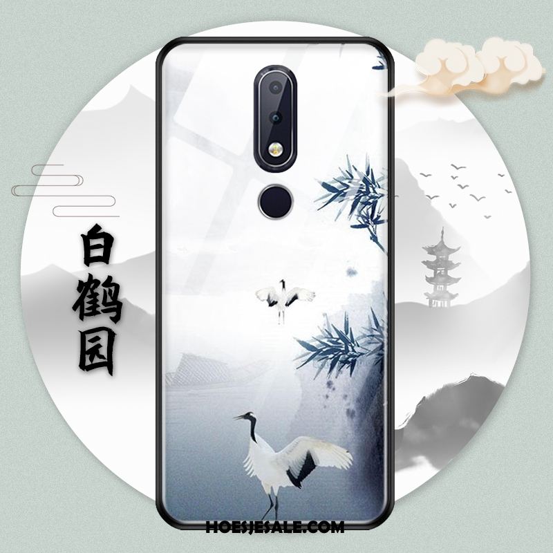 Nokia 7.1 Hoesje Landschap Hoes Bescherming Chinese Stijl Glas