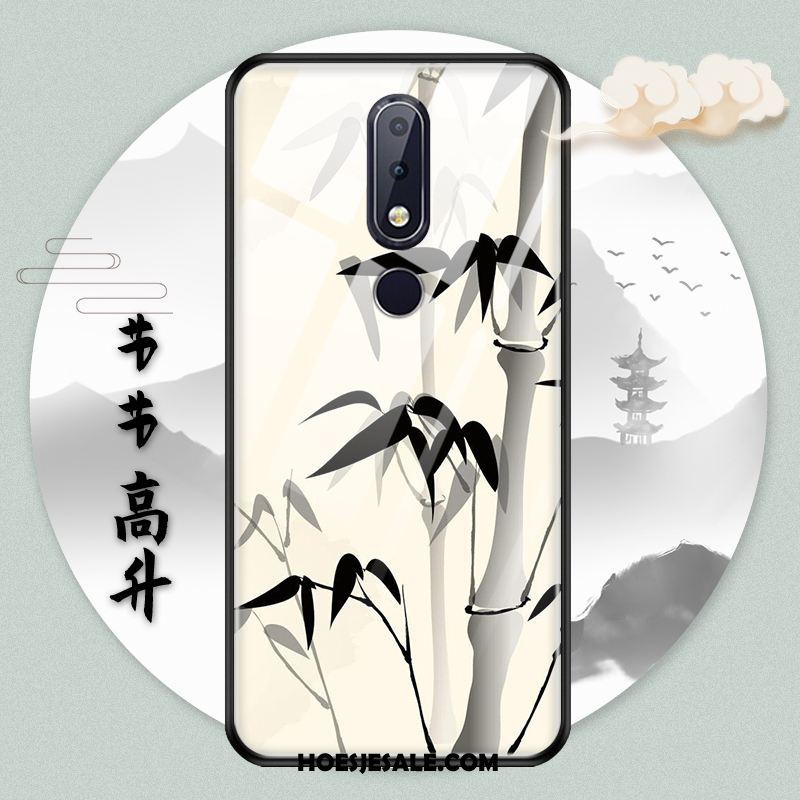 Nokia 7.1 Hoesje Landschap Hoes Bescherming Chinese Stijl Glas