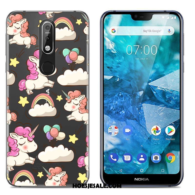 Nokia 7.1 Hoesje Scheppend Spotprent Mobiele Telefoon Eenvoudige Trend Sale