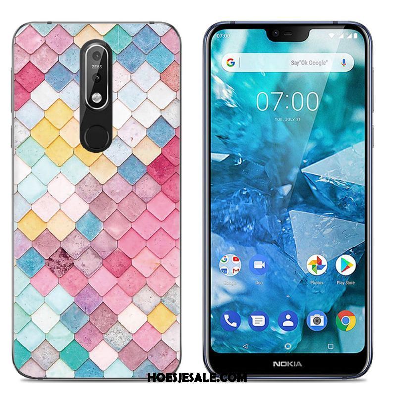 Nokia 7.1 Hoesje Scheppend Spotprent Mobiele Telefoon Eenvoudige Trend Sale