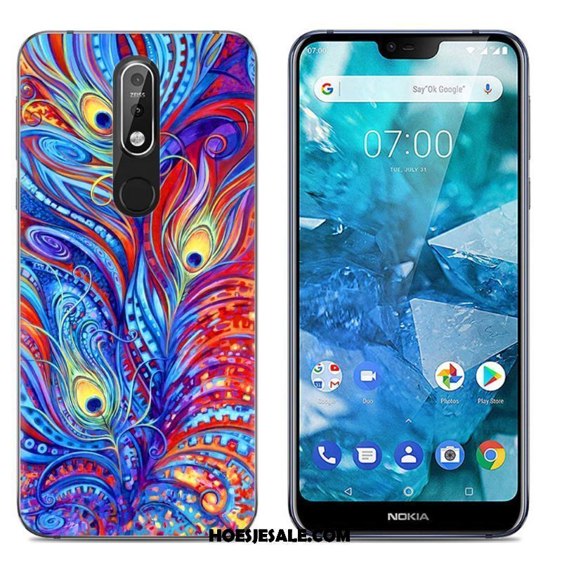 Nokia 7.1 Hoesje Scheppend Spotprent Mobiele Telefoon Eenvoudige Trend Sale