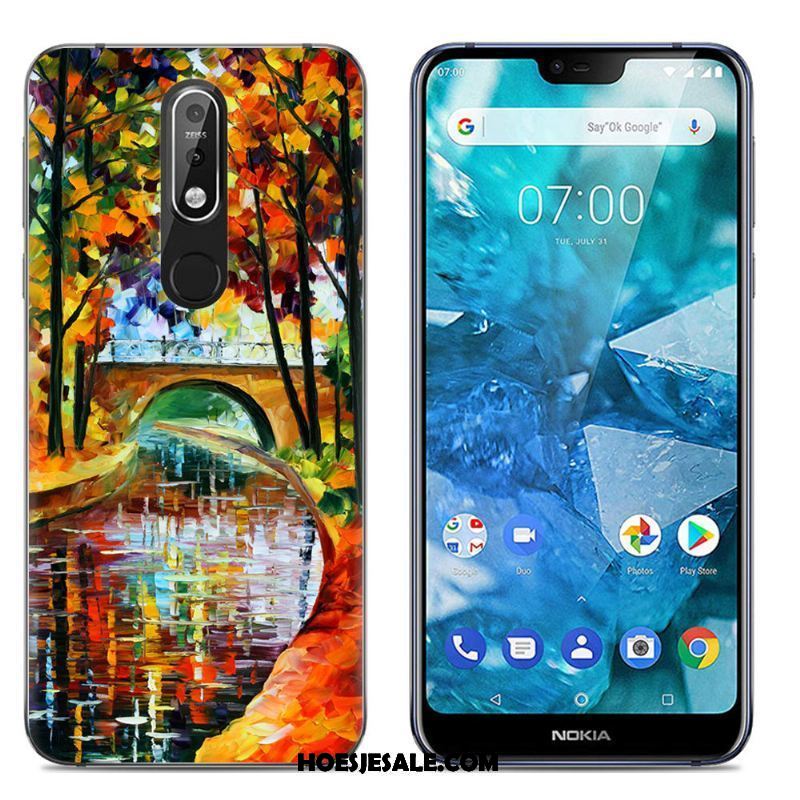 Nokia 7.1 Hoesje Scheppend Spotprent Mobiele Telefoon Eenvoudige Trend Sale