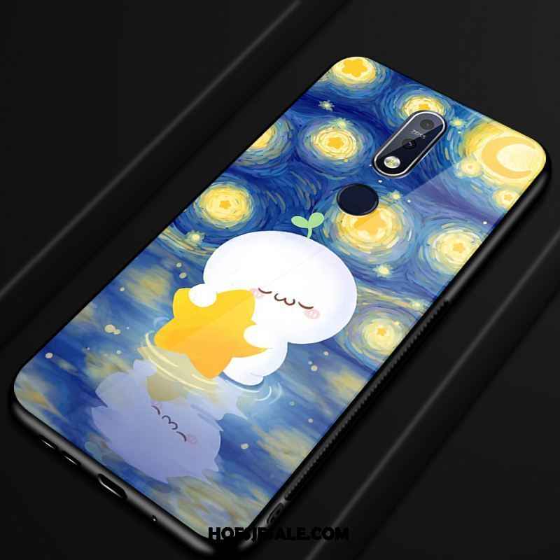 Nokia 7.1 Hoesje Spotprent Hoes Anti-fall All Inclusive Glas Aanbiedingen