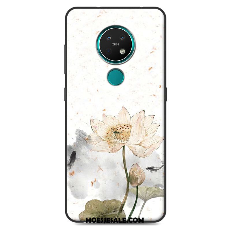 Nokia 7.2 Hoesje Blauw Siliconen Eenvoudige Kunst Zacht Korting