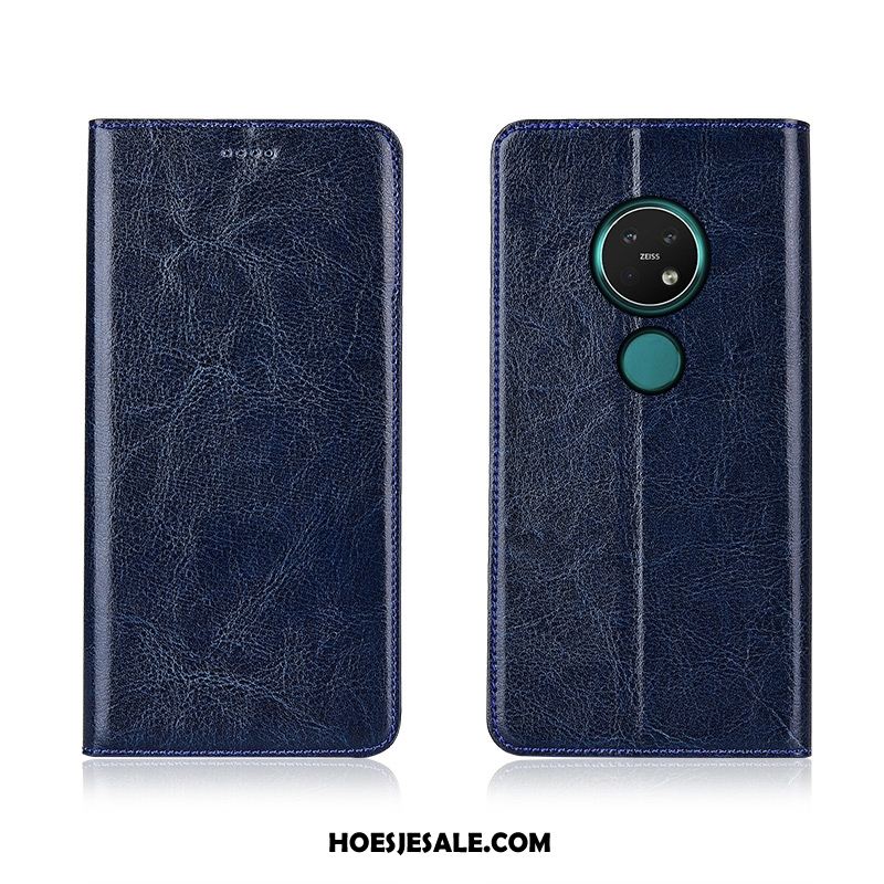 Nokia 7.2 Hoesje Hoes Anti-fall Zacht Blauw Leren Etui Kopen